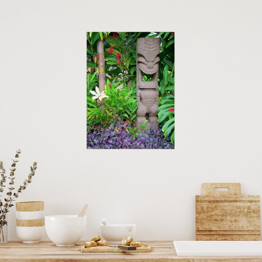 Tiki in de tuin poster (Keuken)
