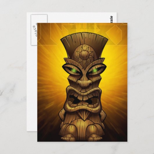 Tiki kaart voor kunstwerk (Voorkant / Achterkant)