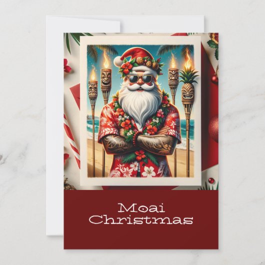 Tiki Kerstmis Feestdagenkaart (Voorkant)
