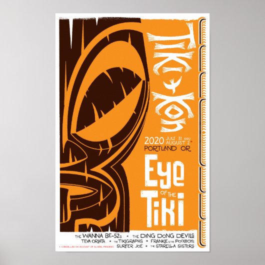 Tiki Kon: Oog van het Poster van Tiki (gesloten oo (Voorkant)