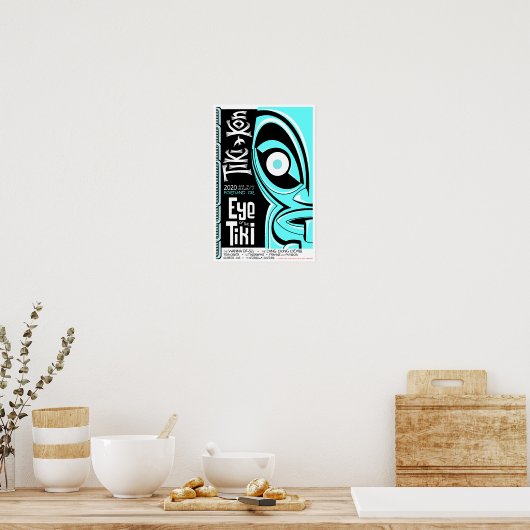 Tiki Kon: Oog van het Poster van Tiki (open oog) (Keuken)