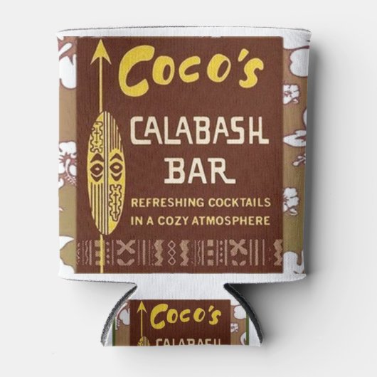 Tiki Kunst - Cocos Calabash Bar Blikjeskoeler (Voorkant)