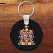 Tiki Le Luau Hawaiaans Tiki Masker Kerstboom Kerst Sleutelhanger (Voorkant)