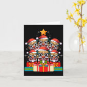 Tiki Le Luau Hawaiian Tiki Mask Christmas Tree Xma Kaart (Gele Bloem)