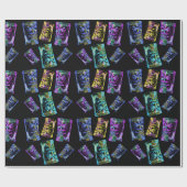 Tiki Love Neon Tiki Head Cadeaupapier (Vlak)