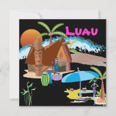 Tiki/Luau bij zonsondergang Kaart (Voorkant)