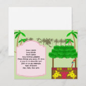 Tiki Luau Feestuitnodiging Kaart (Voorkant / Achterkant)