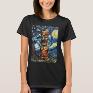 Tiki Luau Hawaiian Hawaii Tiki Mask Sterrennacht P T-shirt