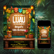 Tiki Luau Hawaiian Tropical Island Beach Verjaarda