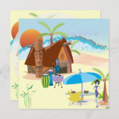 Tiki/Luau op het strand Kaart (Voorkant / Achterkant)