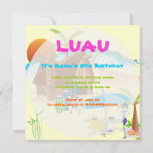 Tiki/Luau op het strand Kaart (Achterkant)