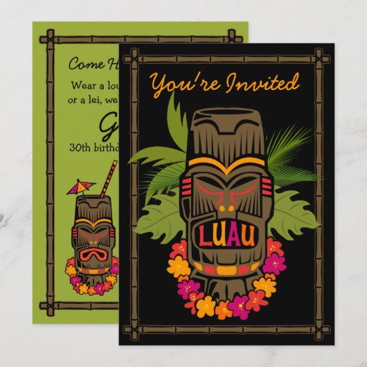 Tiki Luau - Persoonlijke uitnodiging (Voorkant / Achterkant)