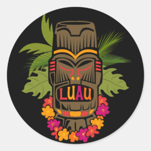 Tiki Luau Ronde Sticker