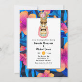 Tiki Luau Summer Beach Couples Shower Kaart (Voorkant)