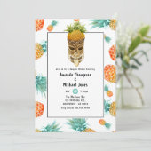 Tiki Luau Summer Pineapple Beach Couples Shower Kaart (Staand voorkant)