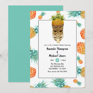 Tiki Luau Summer Pineapple Beach Couples Shower Kaart
