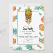 Tiki Luau Summer Pineapple Beach Graduparty Kaart (Voorkant)