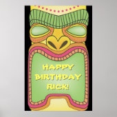 Tiki Luau Theme Birthday BBQ Banner Poster (Voorkant)