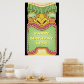 Tiki Luau Theme Birthday BBQ Banner Poster (Keuken)