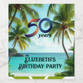 tiki luau tropical beacFood and Beverage Label Set Wijn Etiket (Enkel label)