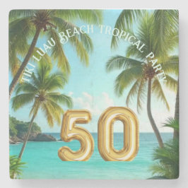 tiki luau tropical beach party stenen onderzetter