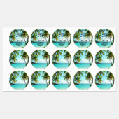 tiki luau tropical beach partyPaper Plate Labels (Vel)