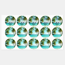 tiki luau tropical beach partyPaper Plate Labels