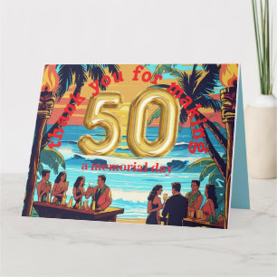 Tiki Luau Tropisch Eiland strand Bedankkaart