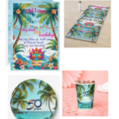 Tiki luau tropisch eiland strand uitnodiging