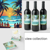 Tiki luau tropisch eiland strand uitnodiging