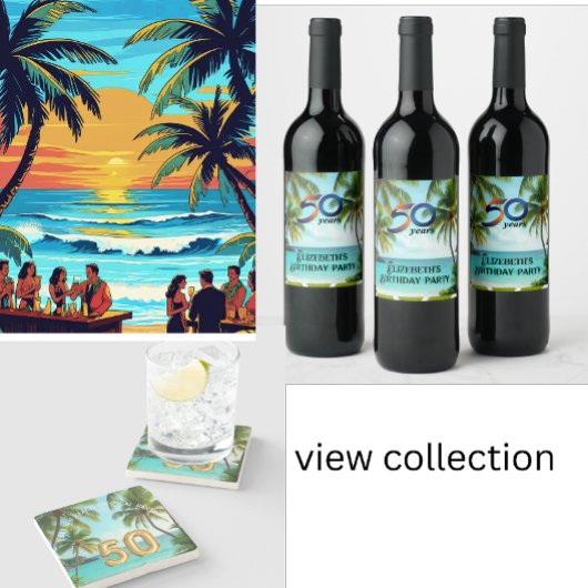 Tiki luau tropisch eiland strand uitnodiging