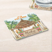 Tiki Luau | Tropisch strand Aloha Kartonnen Onderzetters (Schuin)