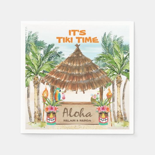 Tiki Luau | Tropisch strand Aloha Servet (Voorkant)