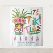 Tiki Luau | Tropisch strand Aloha Wandkleed (Voorkant)