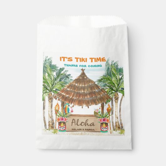 Tiki Luau | Tropisch strand Bedankzakje (Voorkant)