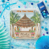 Tiki Luau | Tropisch strand Eiland surfen Papieren Bordje (Feest)