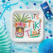 Tiki Luau | Tropisch strand  Papieren Bordje (Feest)