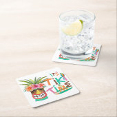 Tiki Luau | Tropische typografie Kartonnen Onderzetters (Insitu)