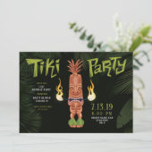 Tiki Luau Verjaardagsfeest Avond Uitnodiging (Staand voorkant)