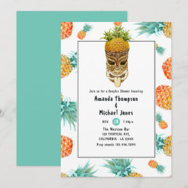 Tiki Luau Zomer Ananas Strand Koppel Bruiloft Kaart