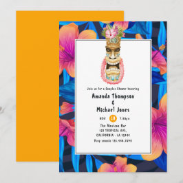Tiki Luau Zomerstrand Koppels Bruiloft Kaart
