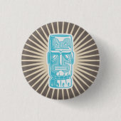 Tiki Man Blauwe Button (Voorkant)