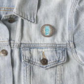 Tiki Man Blauwe Knop Ronde Button 3,2 Cm (In situ)