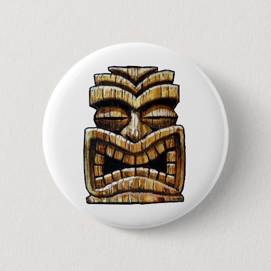 Tiki Man Ronde Button 5,7 Cm (Voorkant)