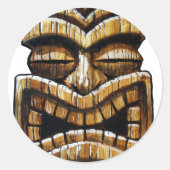 Tiki Man Ronde Sticker (Voorkant)