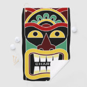 Tiki Mask aangepaste naam golfhanddoek (Insitu)