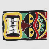 Tiki Mask aangepaste naam golfhanddoek (Horizontaal)