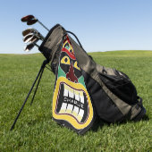Tiki Mask aangepaste naam golfhanddoek (Groen)