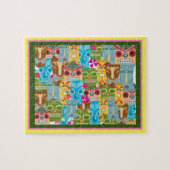 Tiki Mask Collage Jigzaag Puzzle Legpuzzel (Horizontaal)