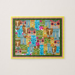 Tiki Mask Collage Jigzaag Puzzle Legpuzzel